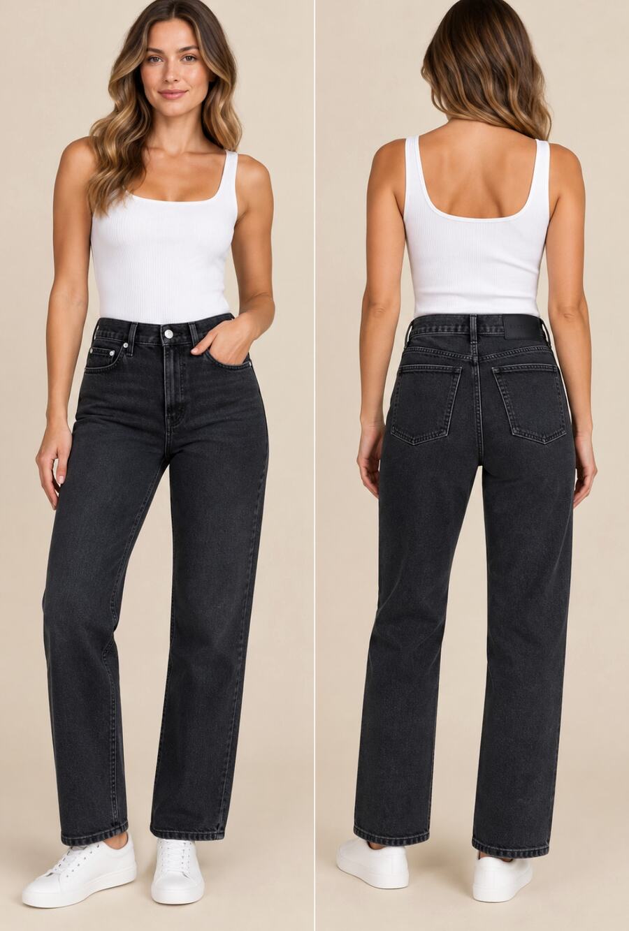Everlane Original Cheeky Jeans 30S High Rise Straight Leg Black NWOT